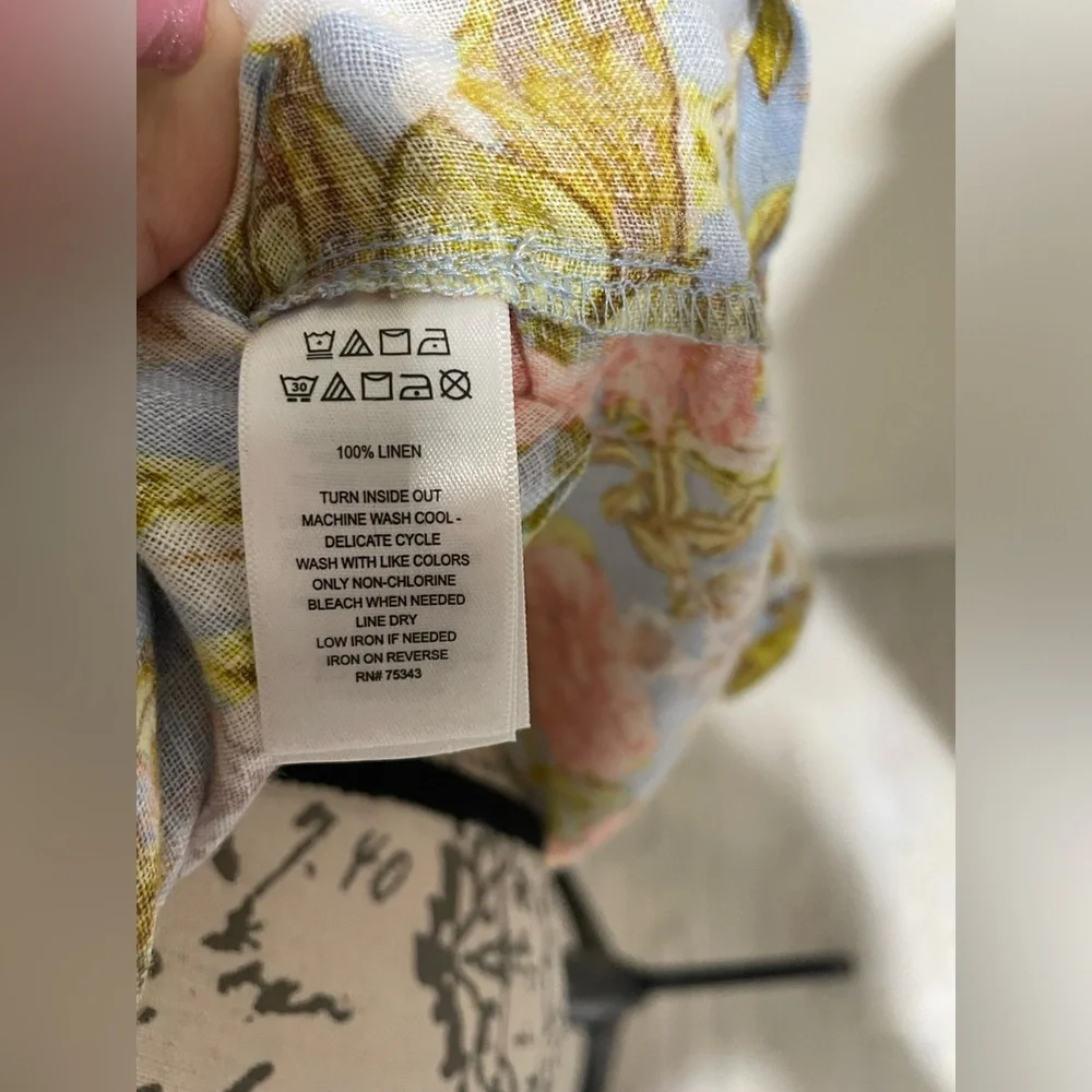 🌺 Joie linen Button Down Shirt EUC - Picture 5 of 5